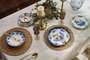 Hermia Juego de Cena Bluecourt de 24 Piezas Blanco y Azul